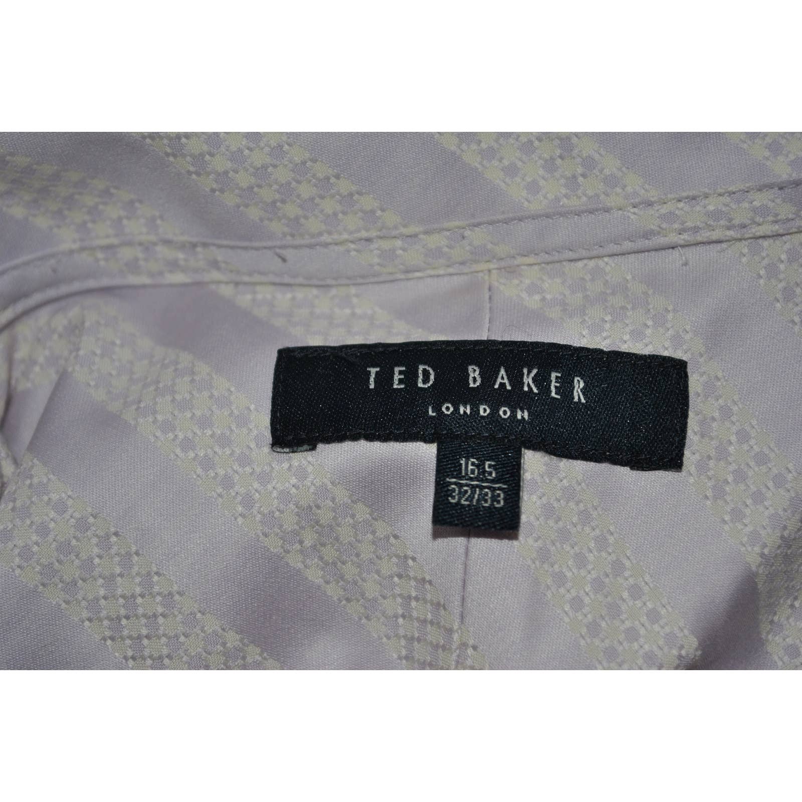 Ted Baker Lavender White French Cuff Button Up Shirt - 16.5 32/33
