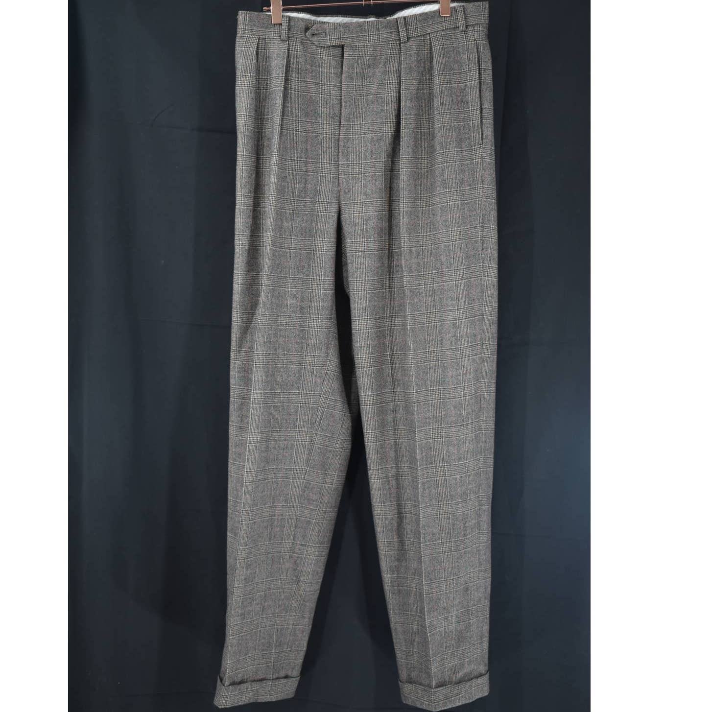 Samualsohn for Carrol & Company Brown Plaid Pleated Pants - 33