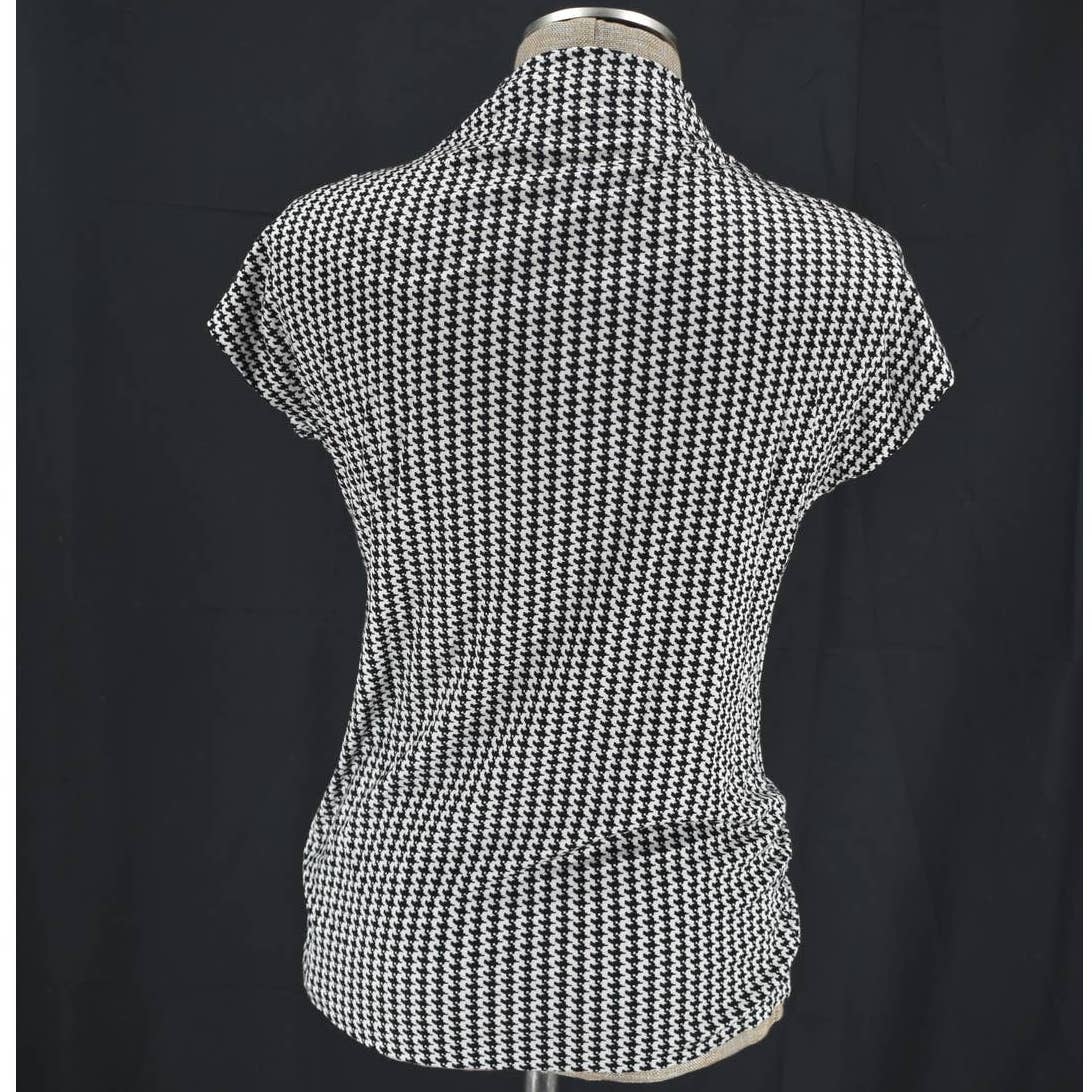 NWT Reiss Houndstooth Sleeveless Cowl Neck Top- XS