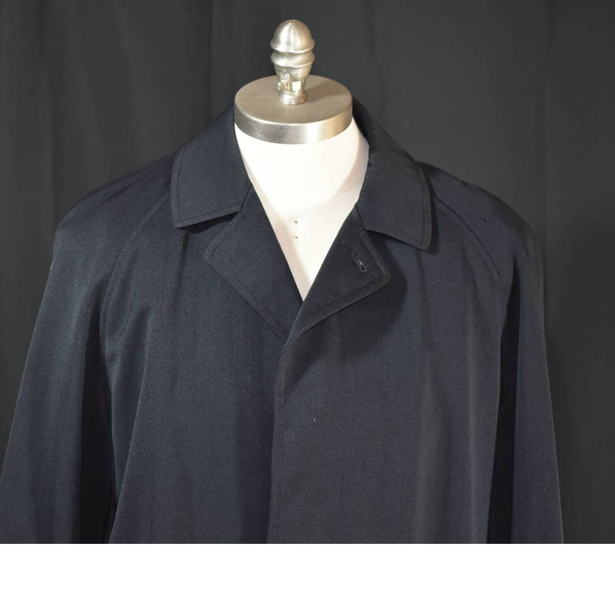 Vintage Coliseum Black Wool Overcoat Removable Liner - L