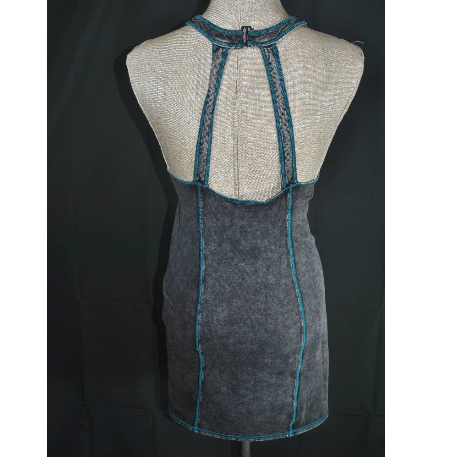 Intimately Free People Heather Gray Blue Stitched Sleeveless Dress- S