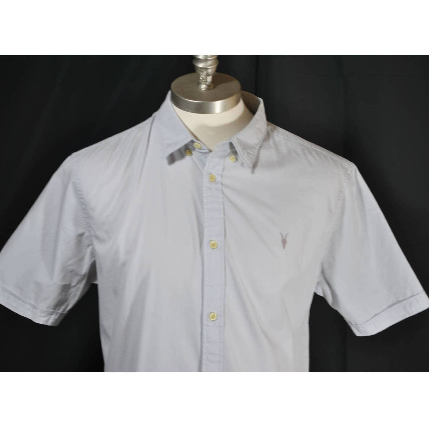 AllSaints Light Gray Short Sleeve Button Up Shirt - XL