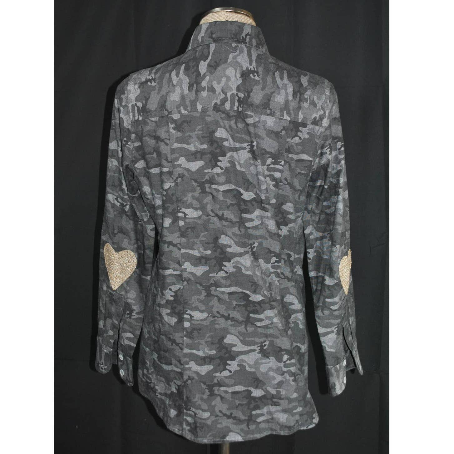 Bell Camouflage Gray Button Up Top - 8