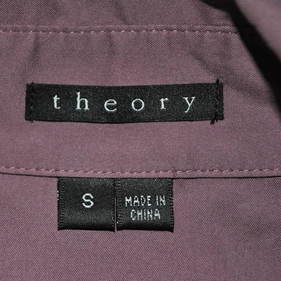 Theory Purple Button Up Short Sleeve Shirt- S