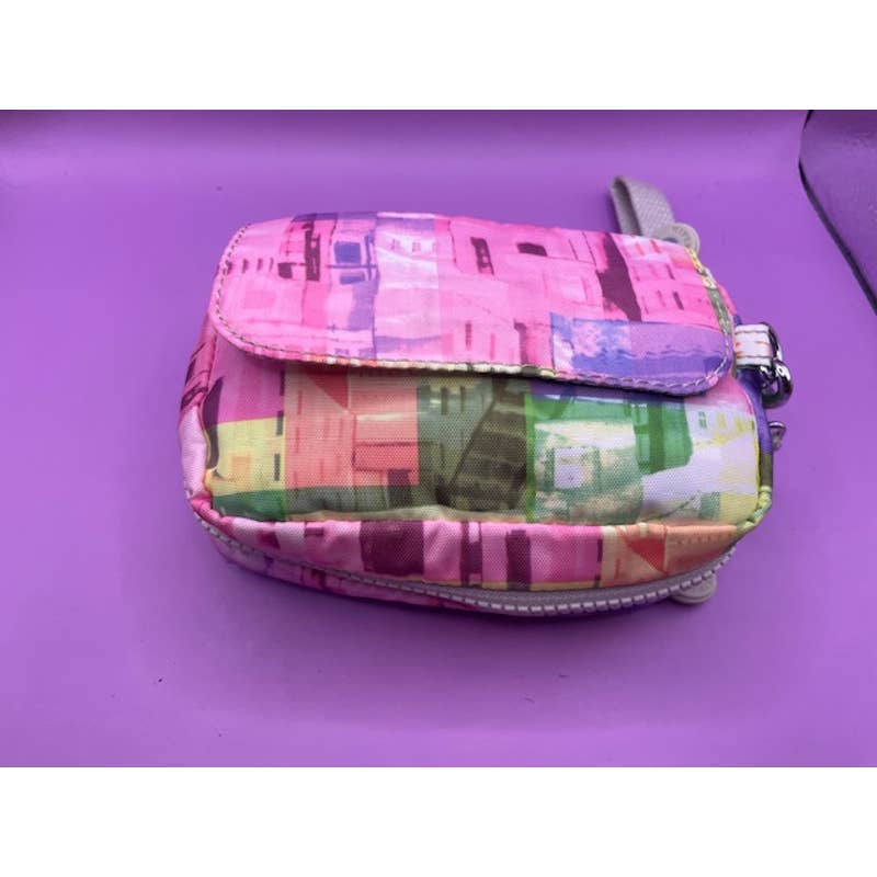 Kipling Multicolor City Scape Foldable 3 Pocket Backpack Wristlet