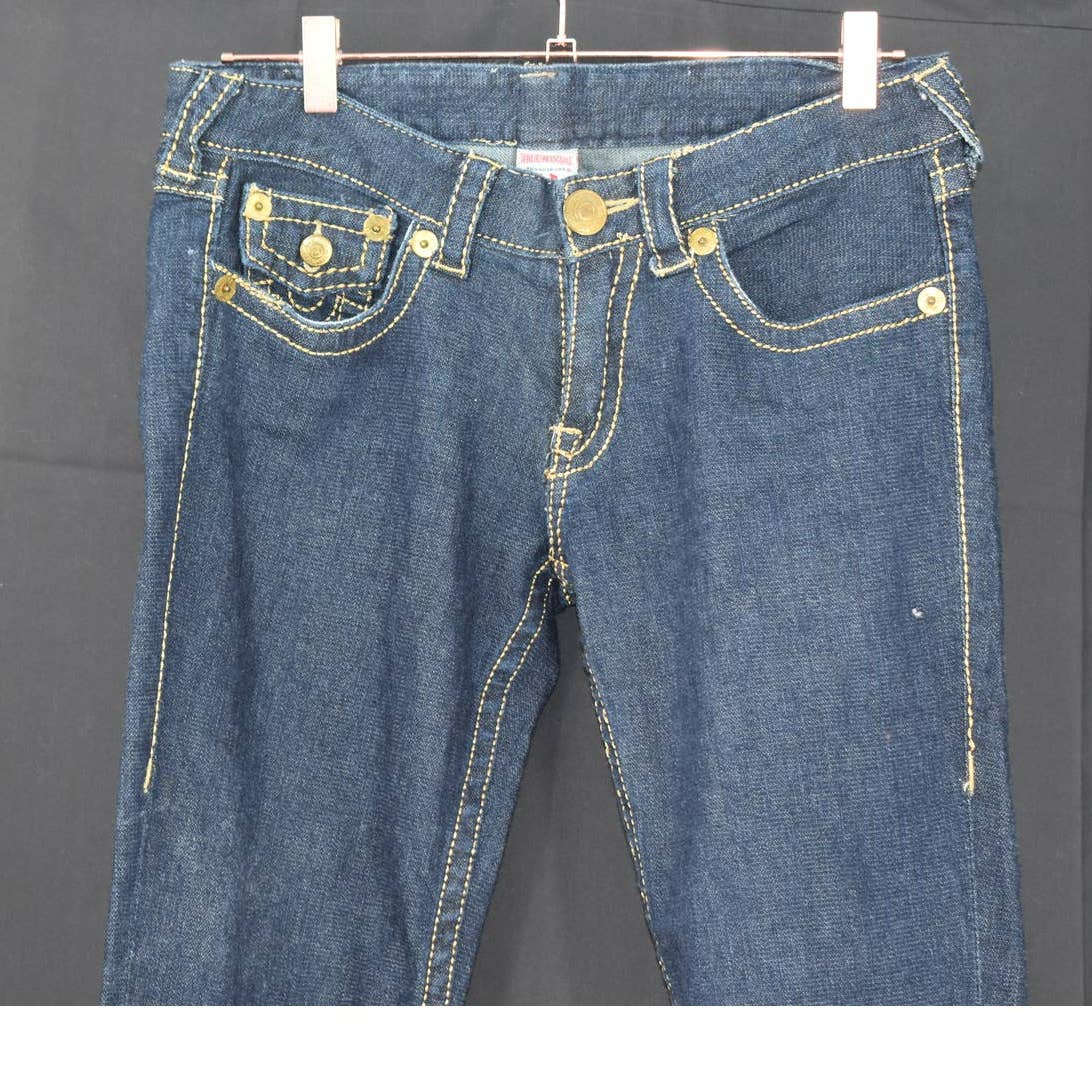 True Religion Gold Metallic Stitching Boot Cut Jeans - 29