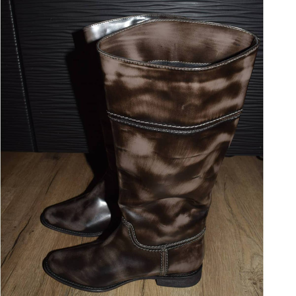 Initial Brown Heeled Patent Leather Boots - 36 / 6