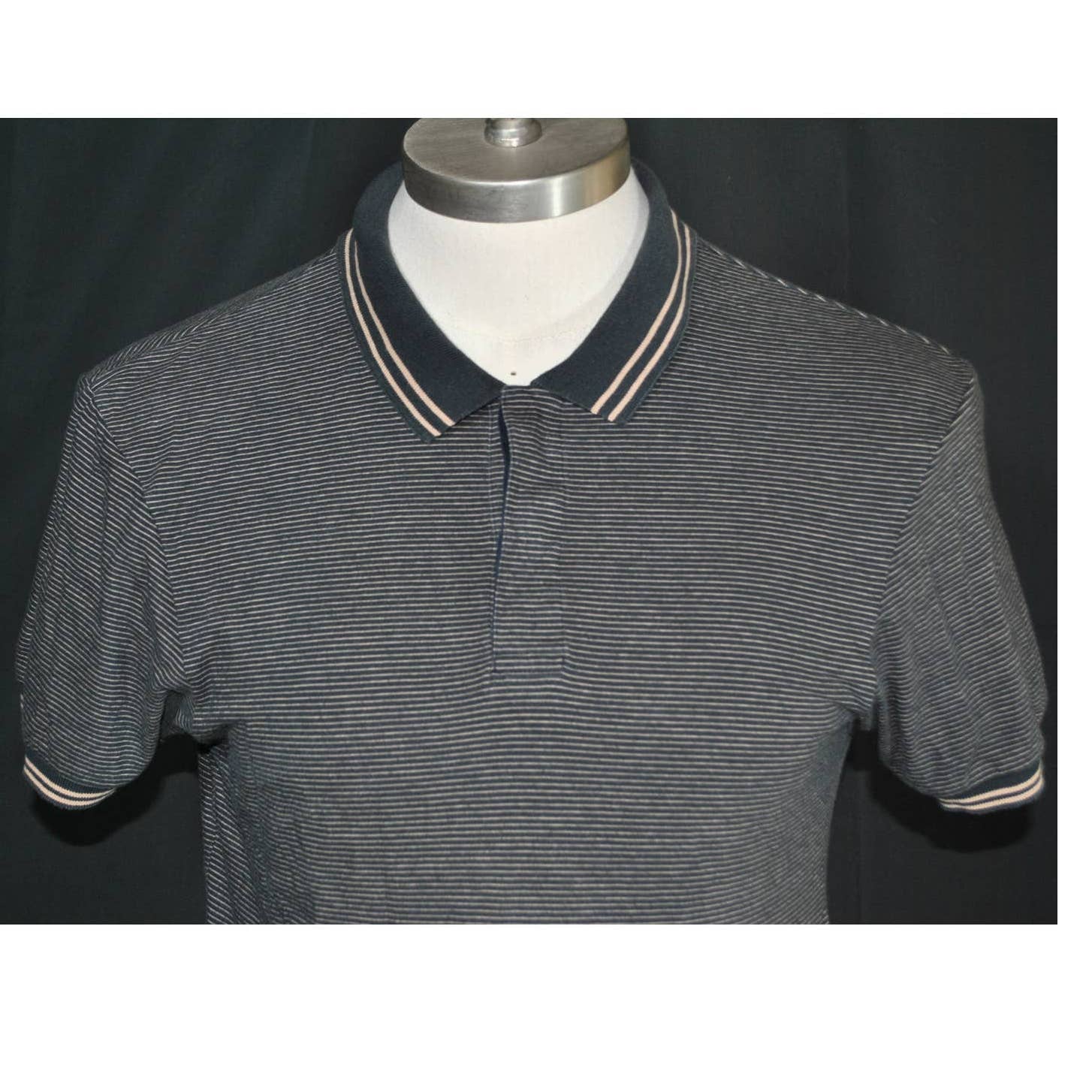Marc by Marc Jacobs Striped Blue Polo Shirt - M