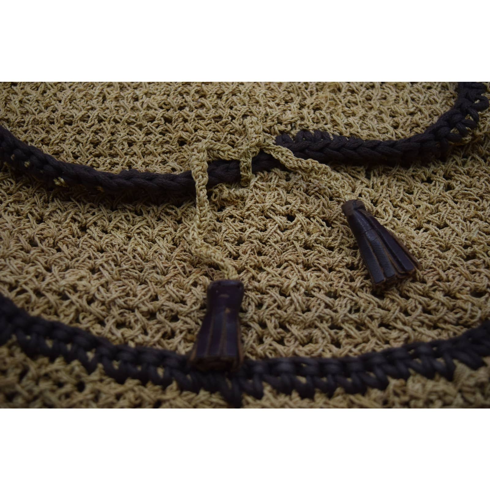 Vintage Jamin Puech Tan Brown Knit Handbag