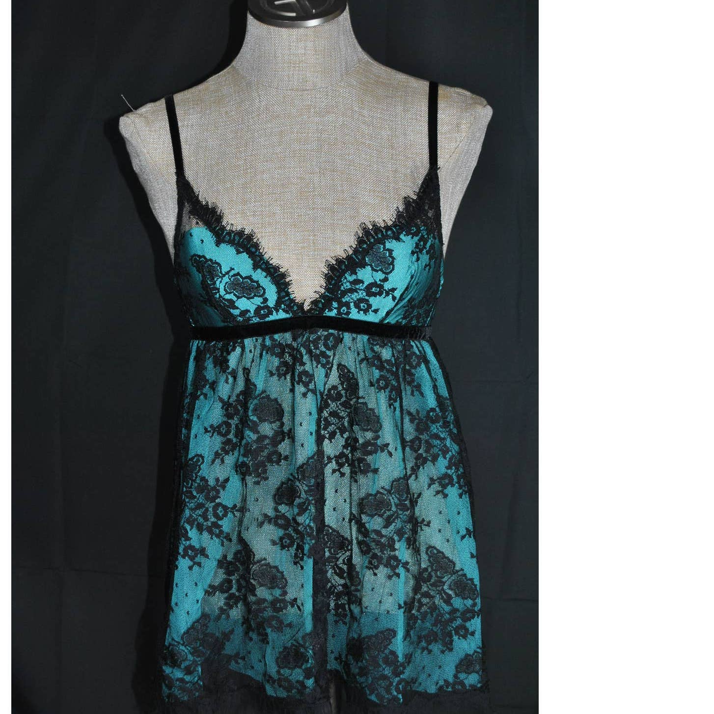 Victoria's Secret Very Sexy Teal Blue Negligee - S