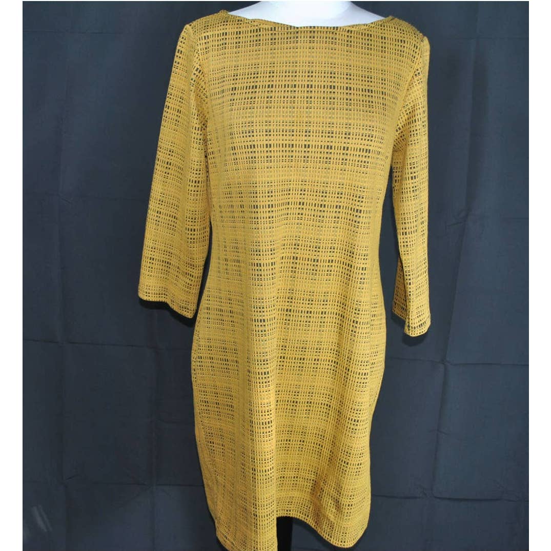 Sharagano Gold Long Sleeve Sheath Dress - 12