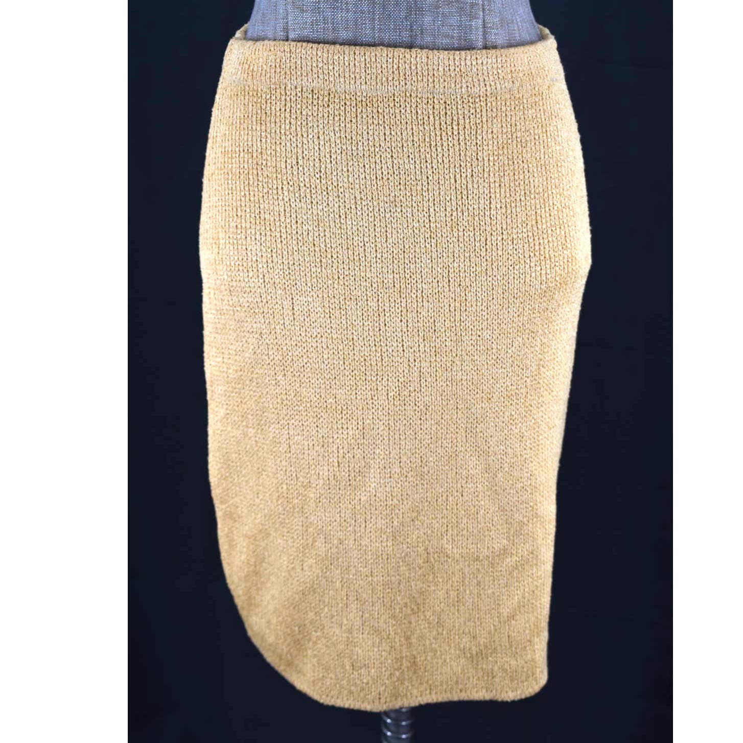 Vintage French Rags Peach Knit Midi Skirt - 3 Medium