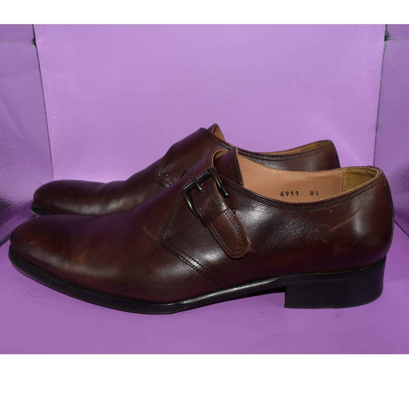 To Boot New York Adam Derrick Brown Leather Monk Strap Shoes - 8.5
