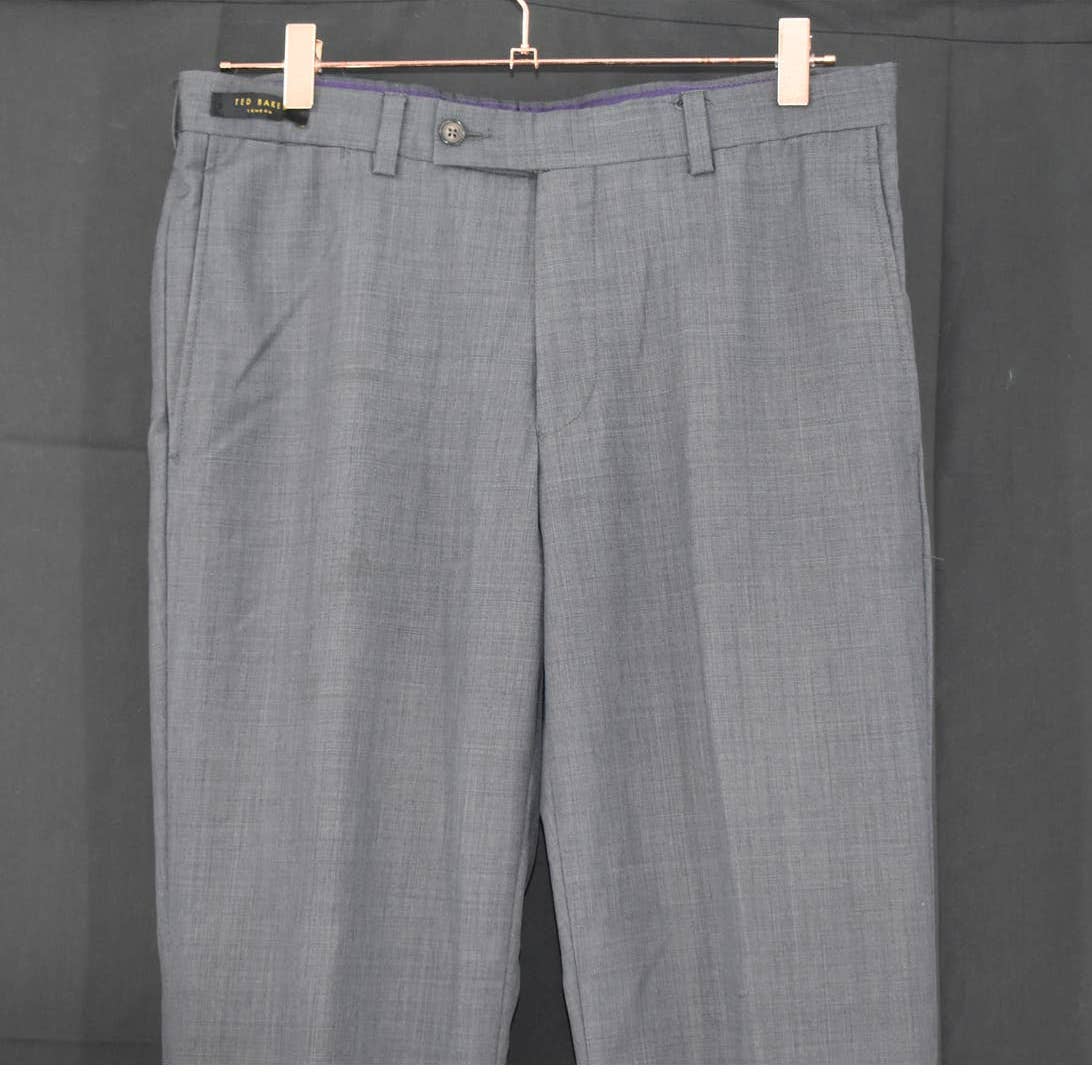 Ted Baker Grey Jarrett Pant 100% Wool Dress Pants - 33
