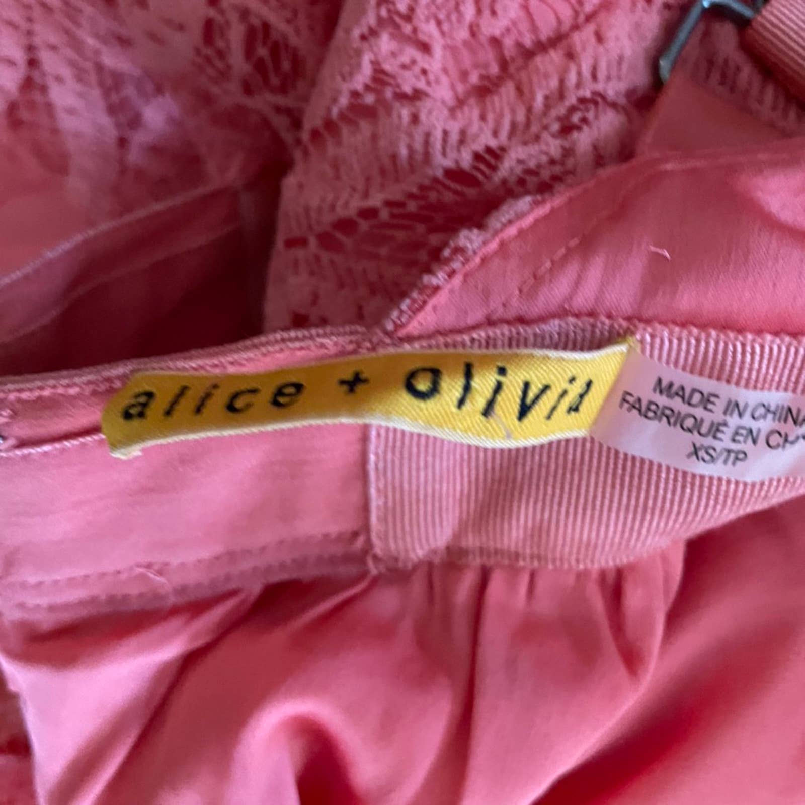 Alice + Olivia Pink Lace Cross Back Dress -  XS