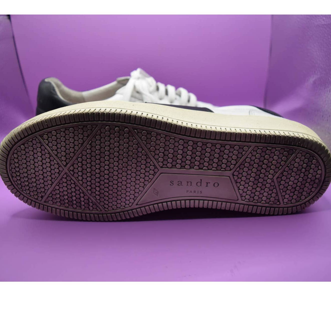 Sandro Paris White Black Trainers Sneakers Tennis Shoes - 42 / 9
