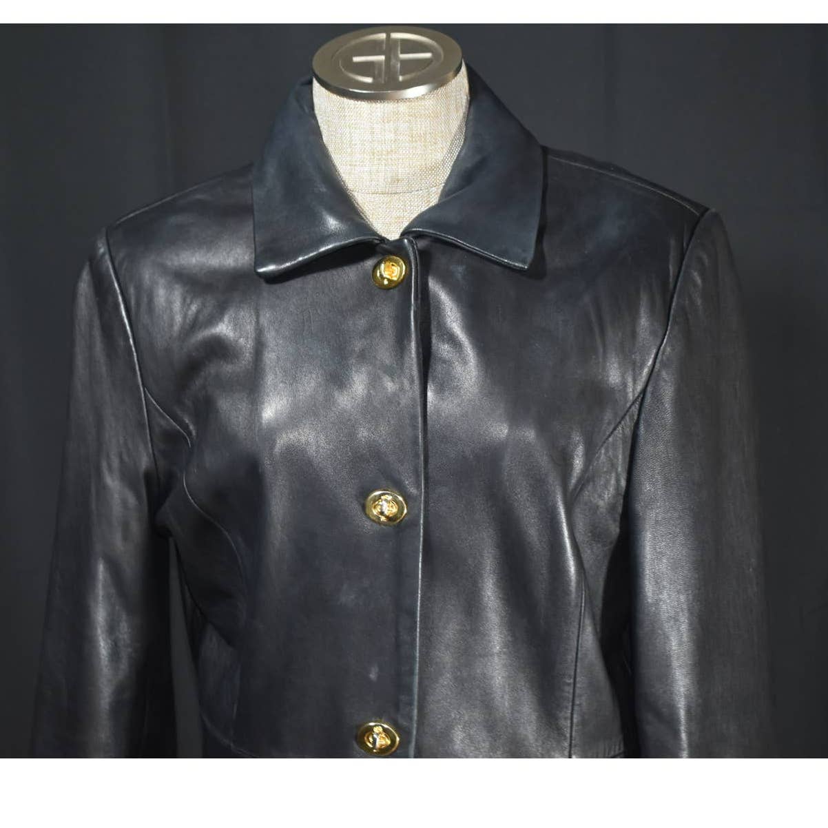 J.Percy Black Leather Lined Long Jacket - S