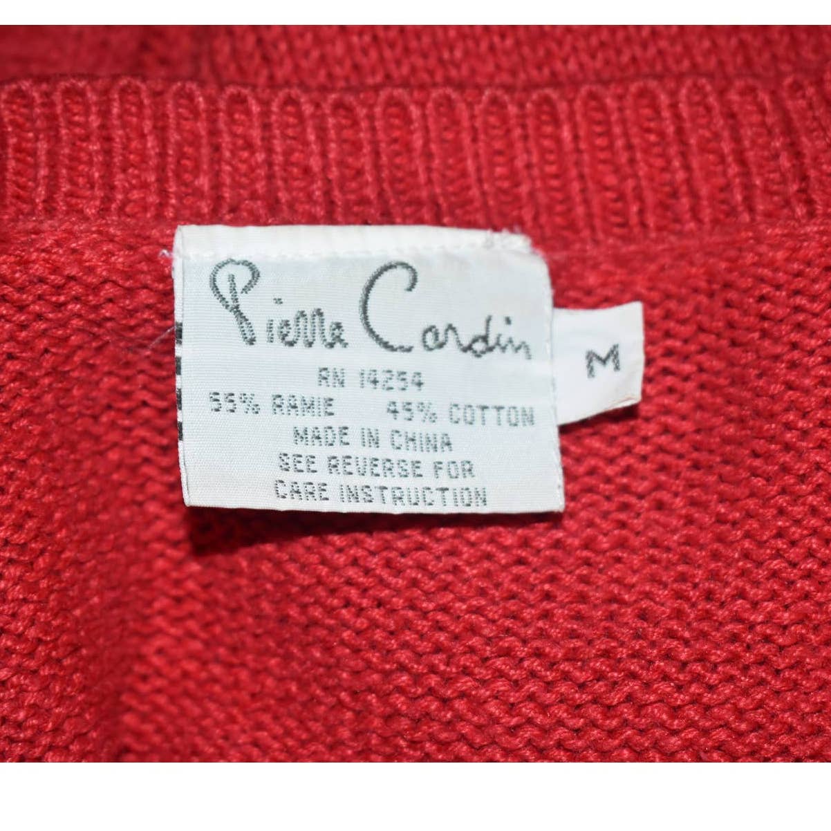 Vintage Pierre Cardin Red Knit Cardigan Sweater - M