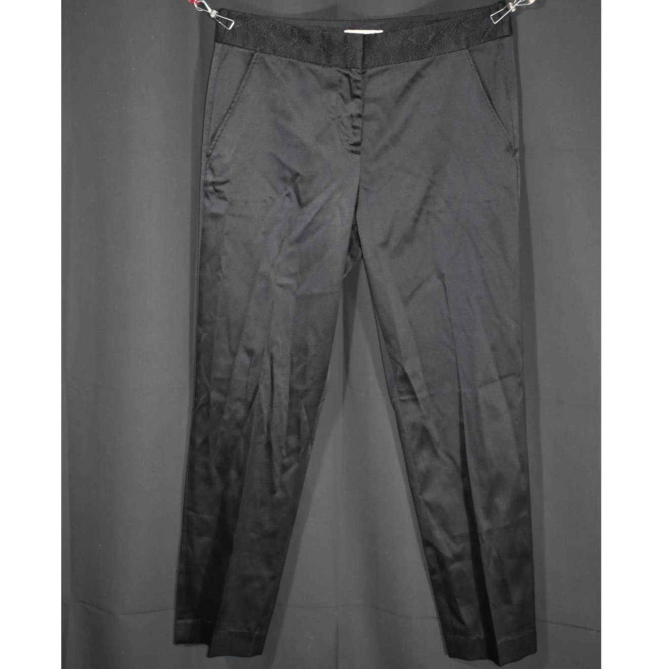 Tory Burch Silk Cropped Black Pants- 4