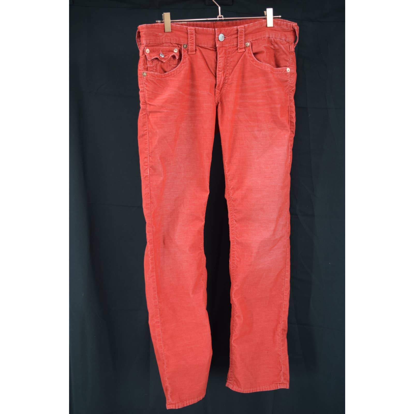 True Religion Red Thin Wale Corduroy Jean Cut Pants - 33