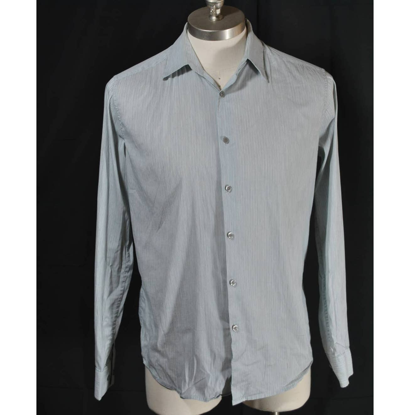 Theory Blue White Stripe Button Up Shirt - M