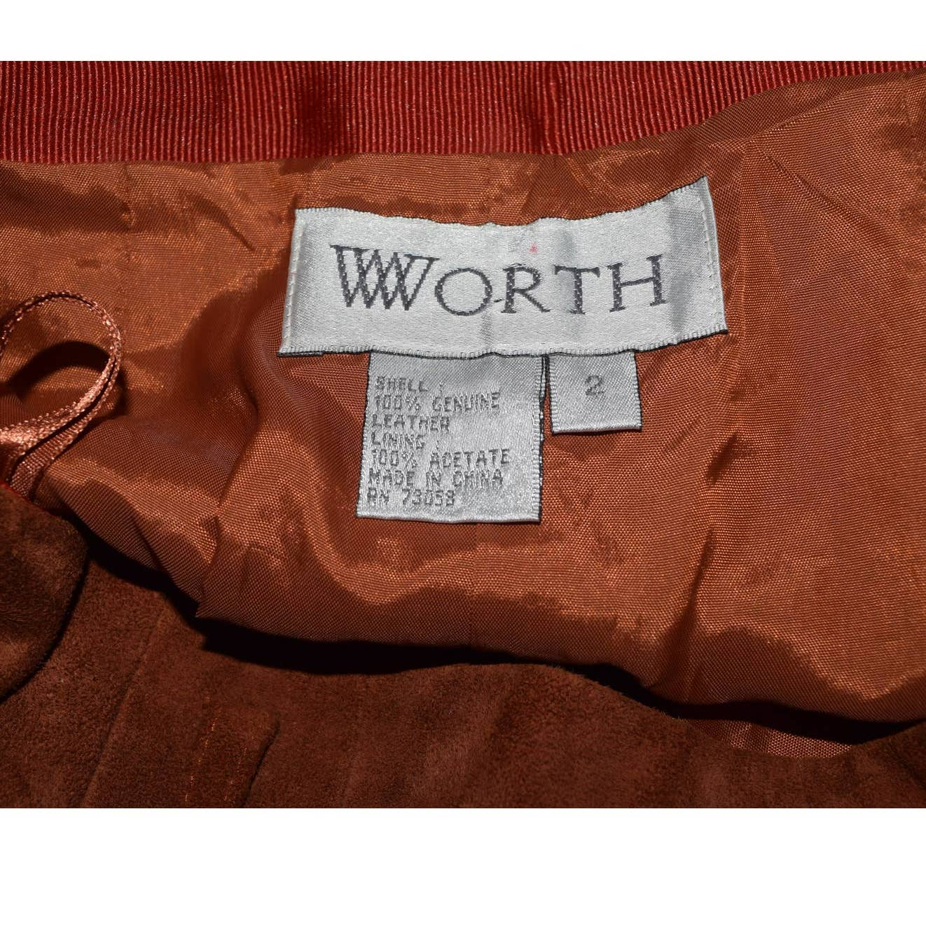 Worth Suede Leather Rust Flat Front Pants - 2