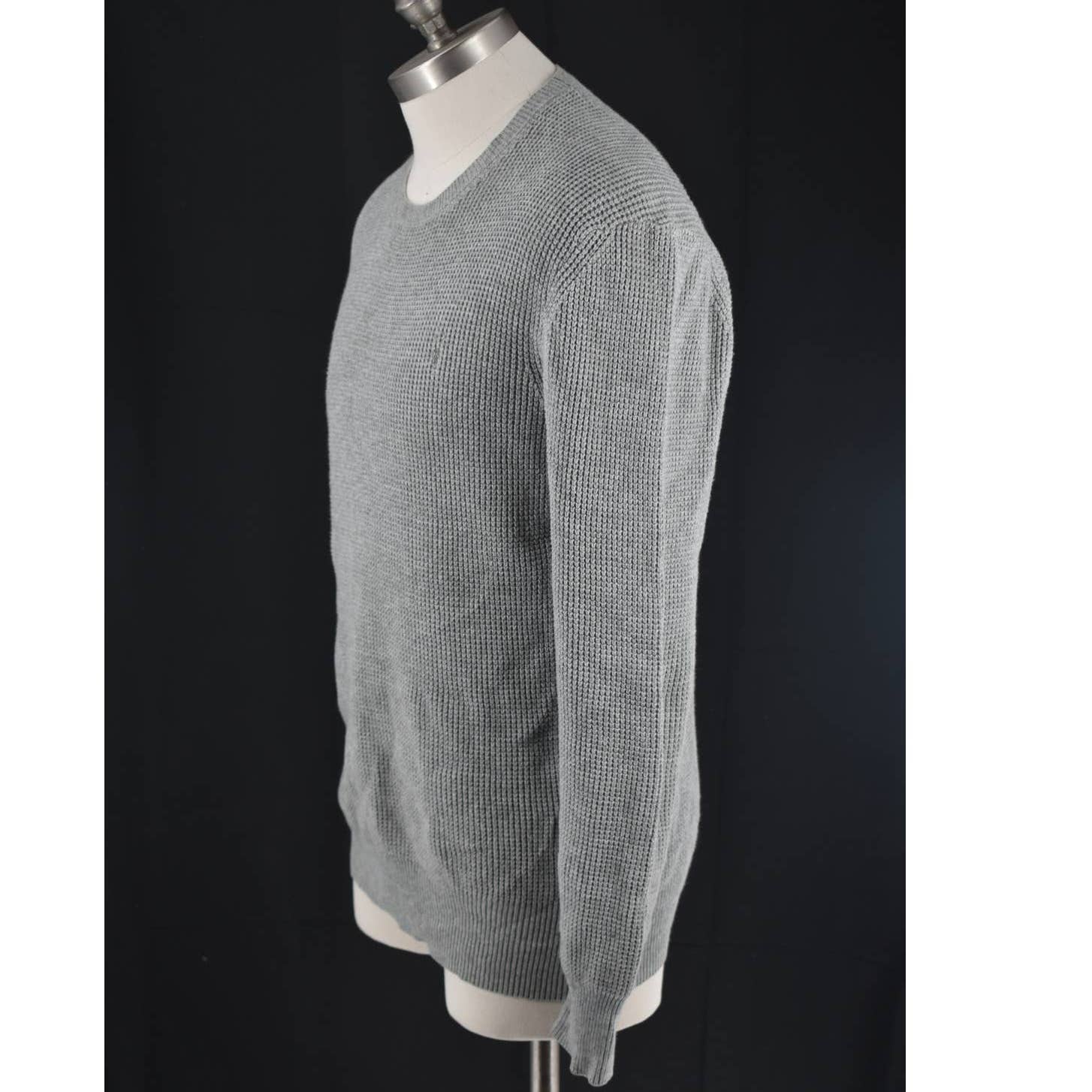 All Saints Gray Thermal Weave Crew Neck Sweater - M