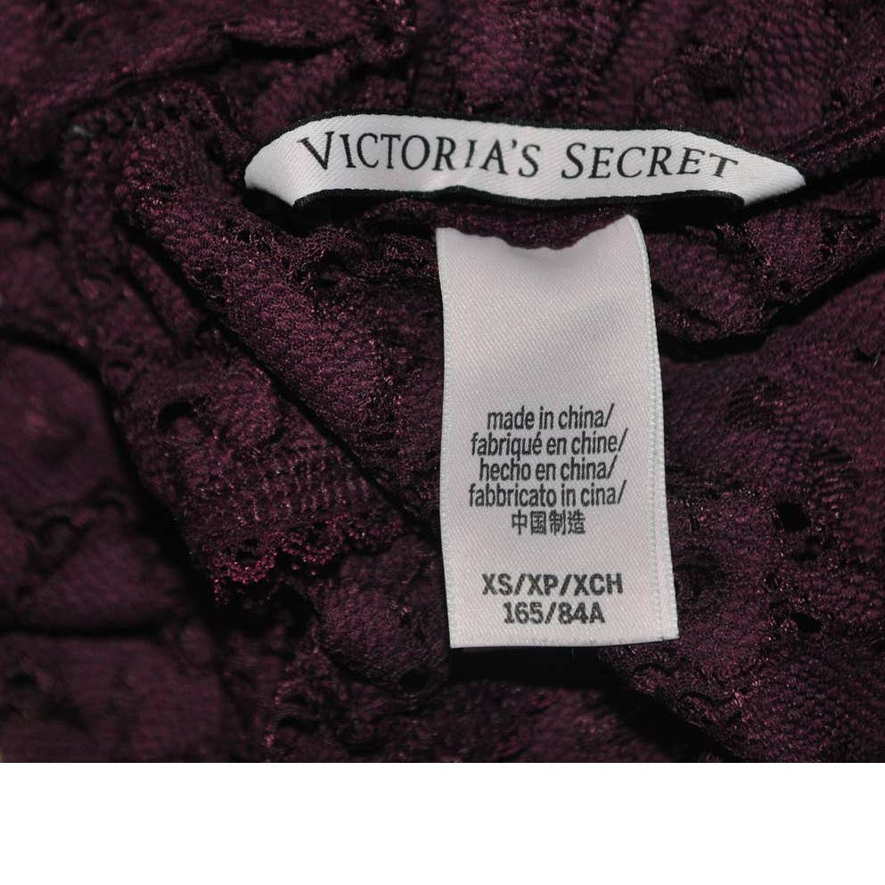 Victoria's Secret Lace Deep V Burgundy Bodysuit - XS