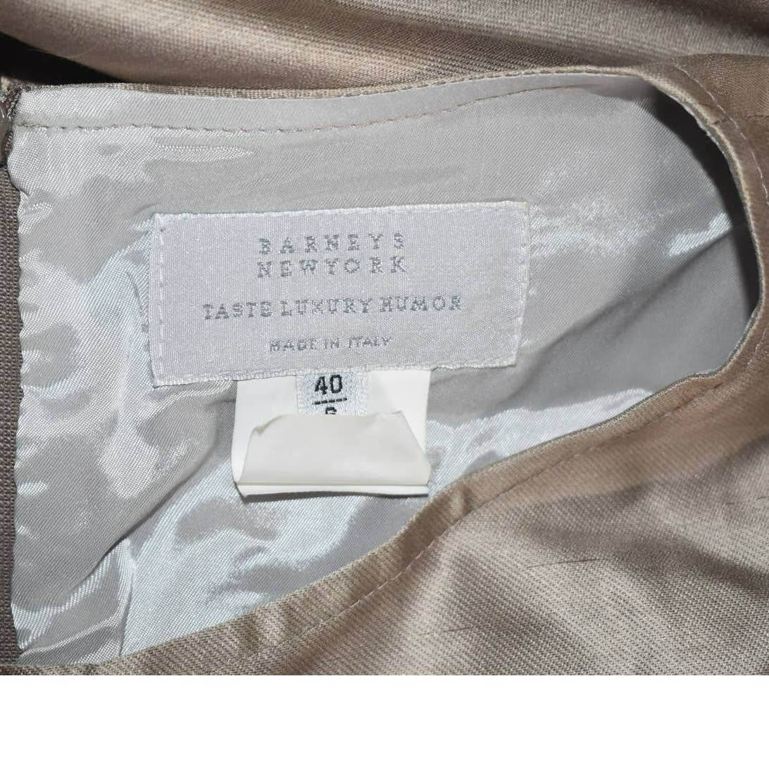 Barneys New York Champagne Silk A-Line Dress 40 / 6