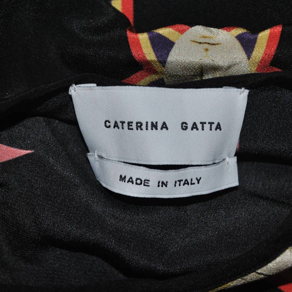 Caterina Gatta 100% Silk Star Faces Sleeveless Top- 42 (US 6)