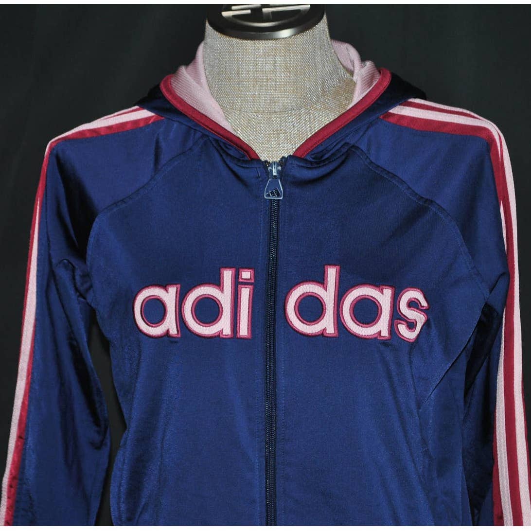 Adidas Blue and Pink Track Jacket- M