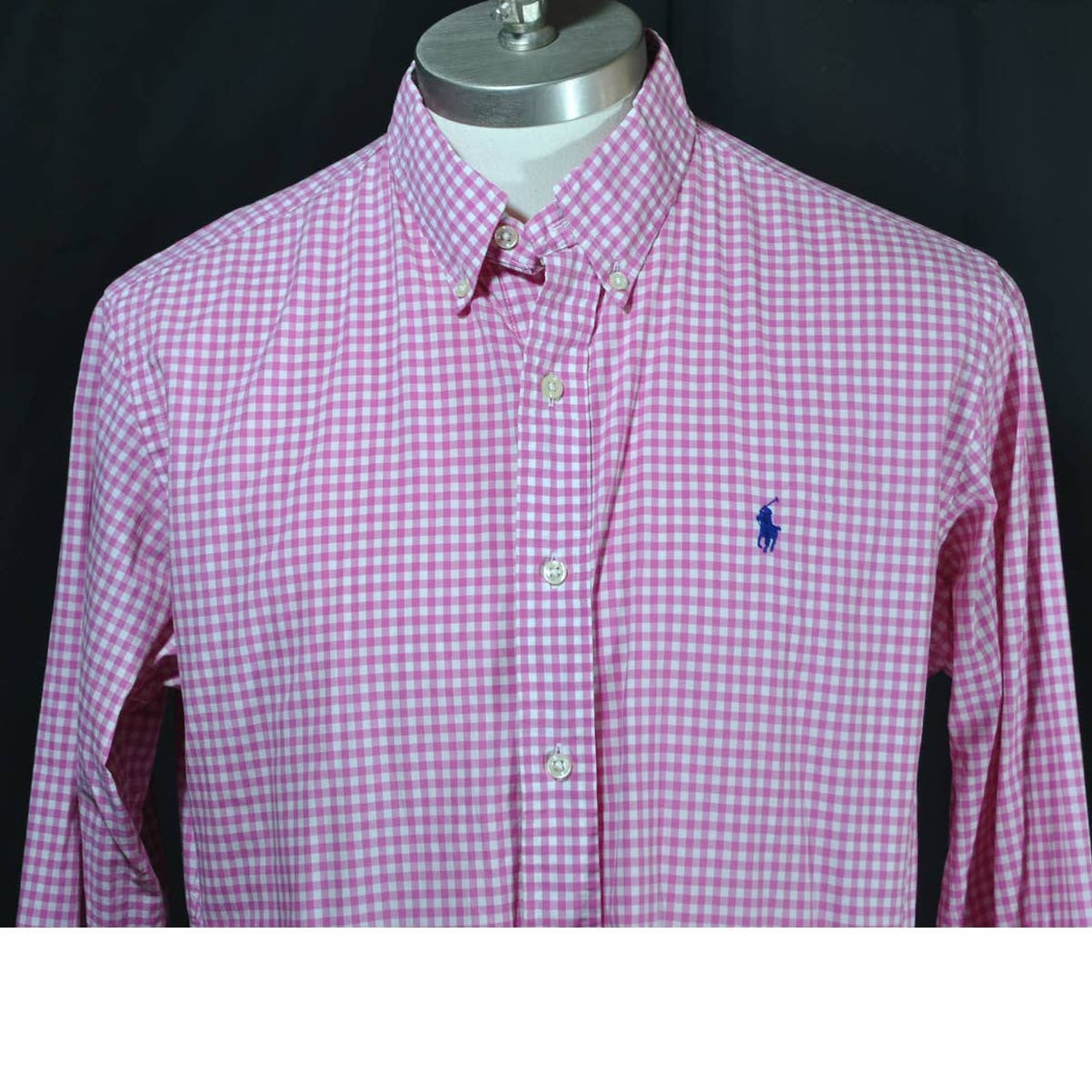 Ralph Lauren Pink White Check Button Up - L