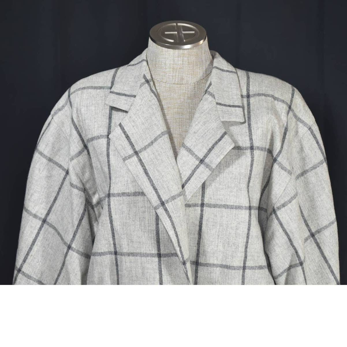 Vintage Fontana Grey Wool Cashmere 80's 3/4 Sleeve Blazer - 42 / 12