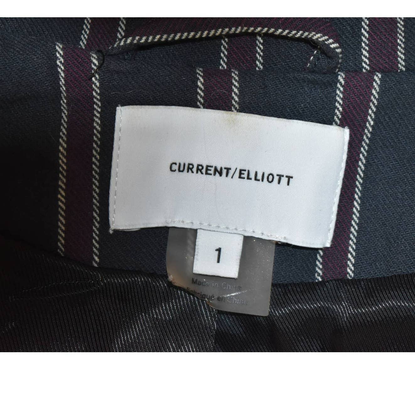 Current/Elliott Black Burgundy Striped Blazer - 1 (4)
