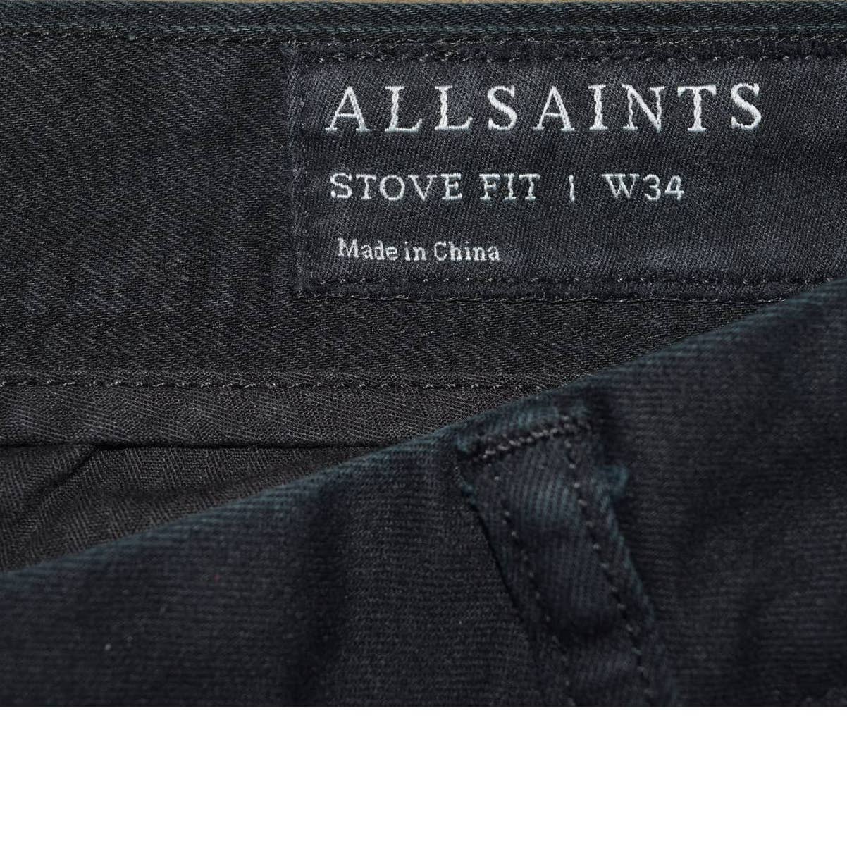 All Saints Black Stove Fit Button Fly Pants - 34