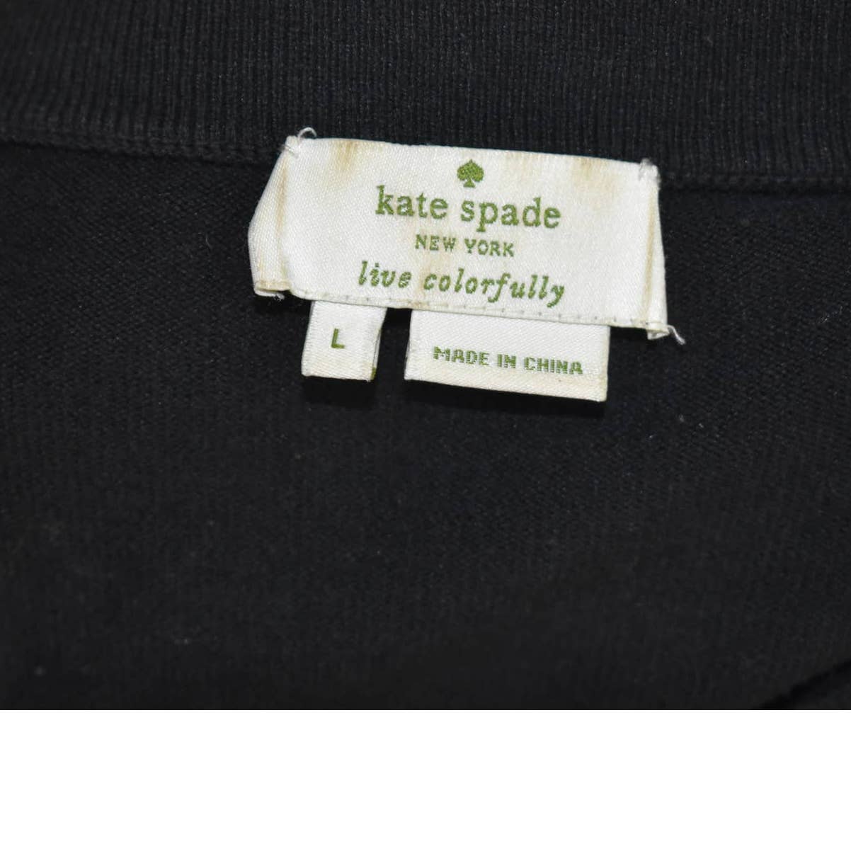 Kate Spade Black Beaded Button Up Cardigan Silk Cashmere Sweater - L