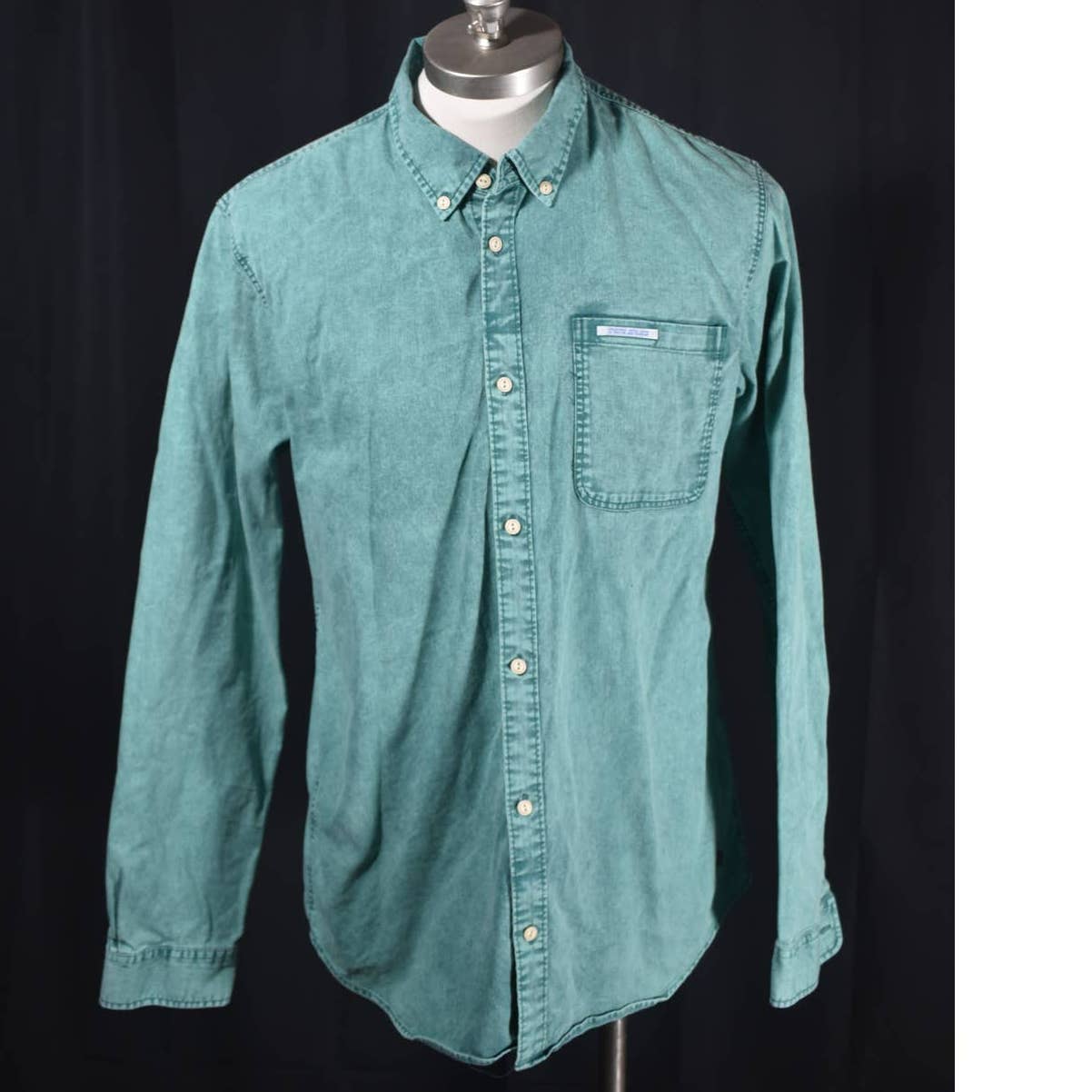 Scotch & Soda Green Denim Button Up Shirt - XL