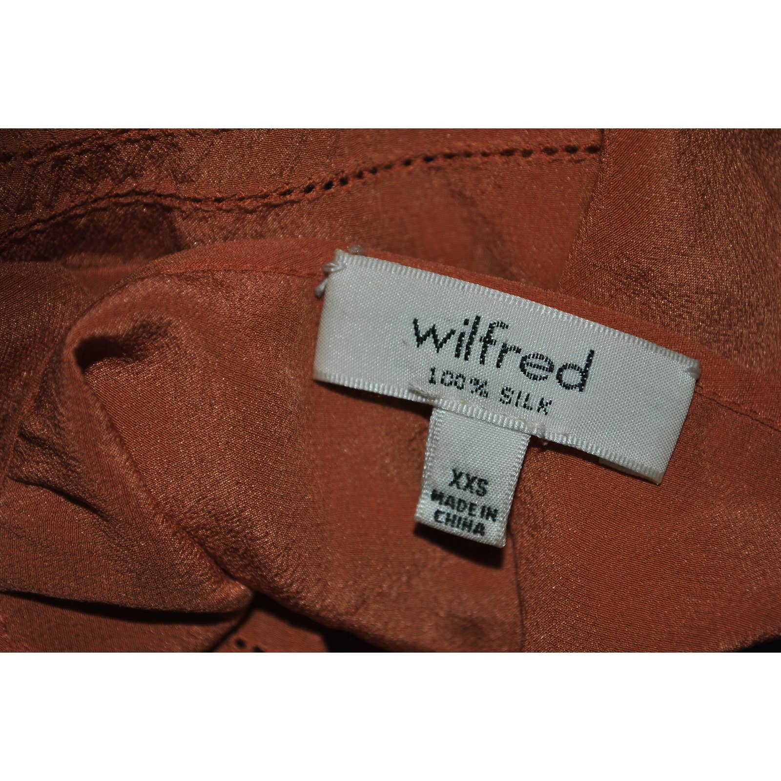 Wilfred Silk Burnt Orange Cropped Camisole Top - XXS