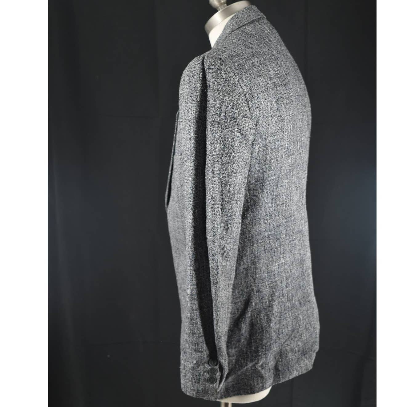 Vintage Giorgio Armani Mani Black White Tweed Sport Coat Blazer - 38R