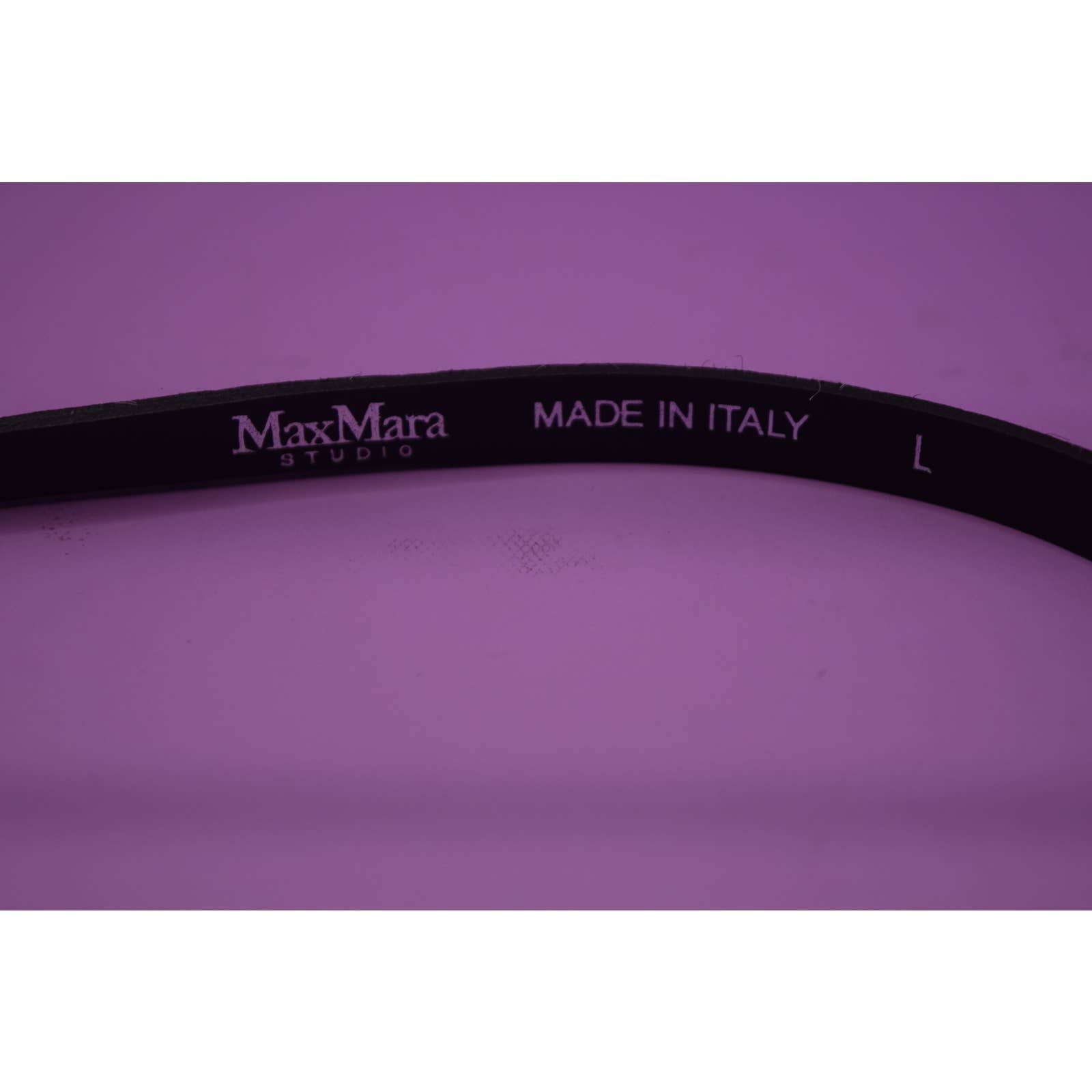 Max Mara Faux Fur Leather Black White Bow Belt - L