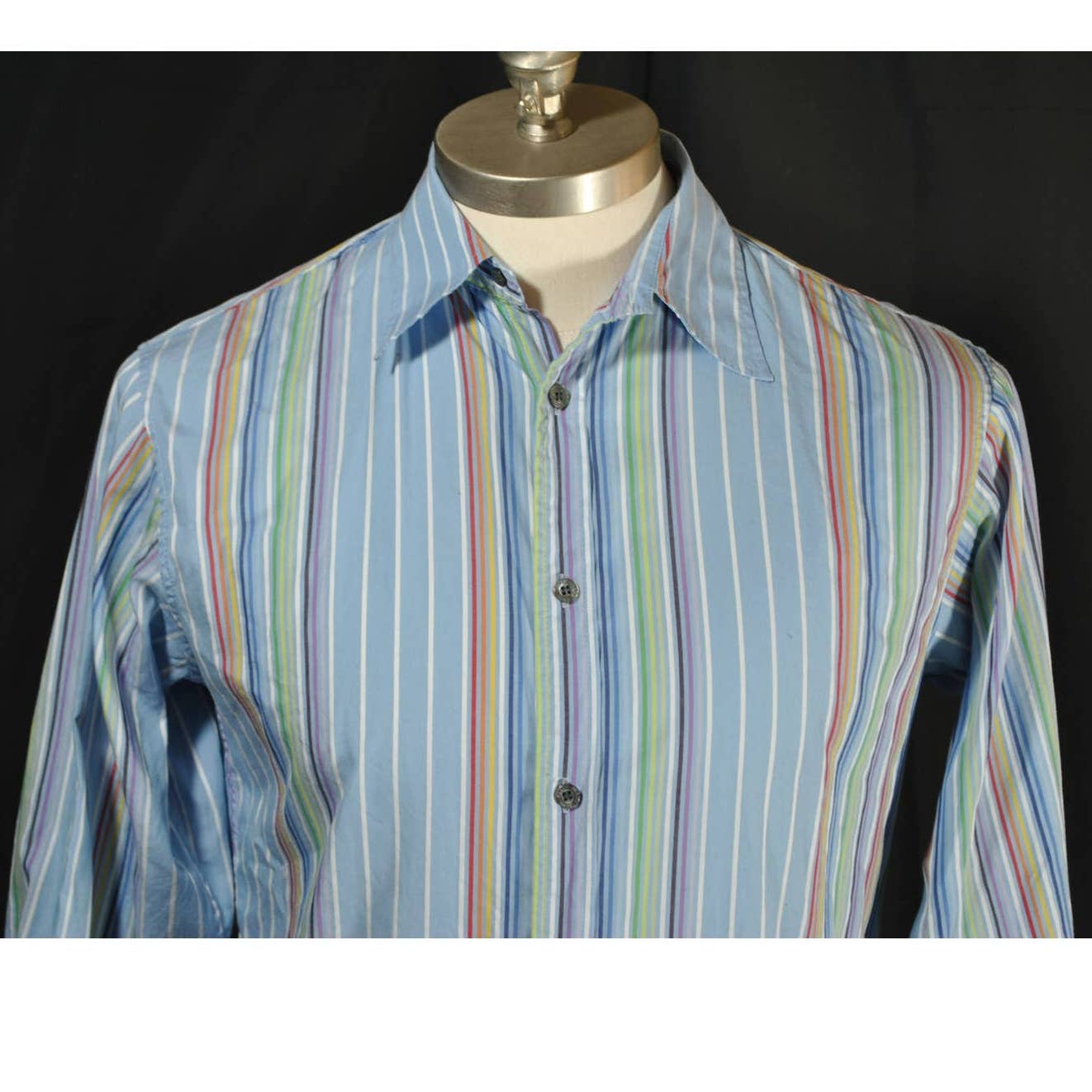 Paul Smith Jeans Blue Striped Button Up Shirt - S