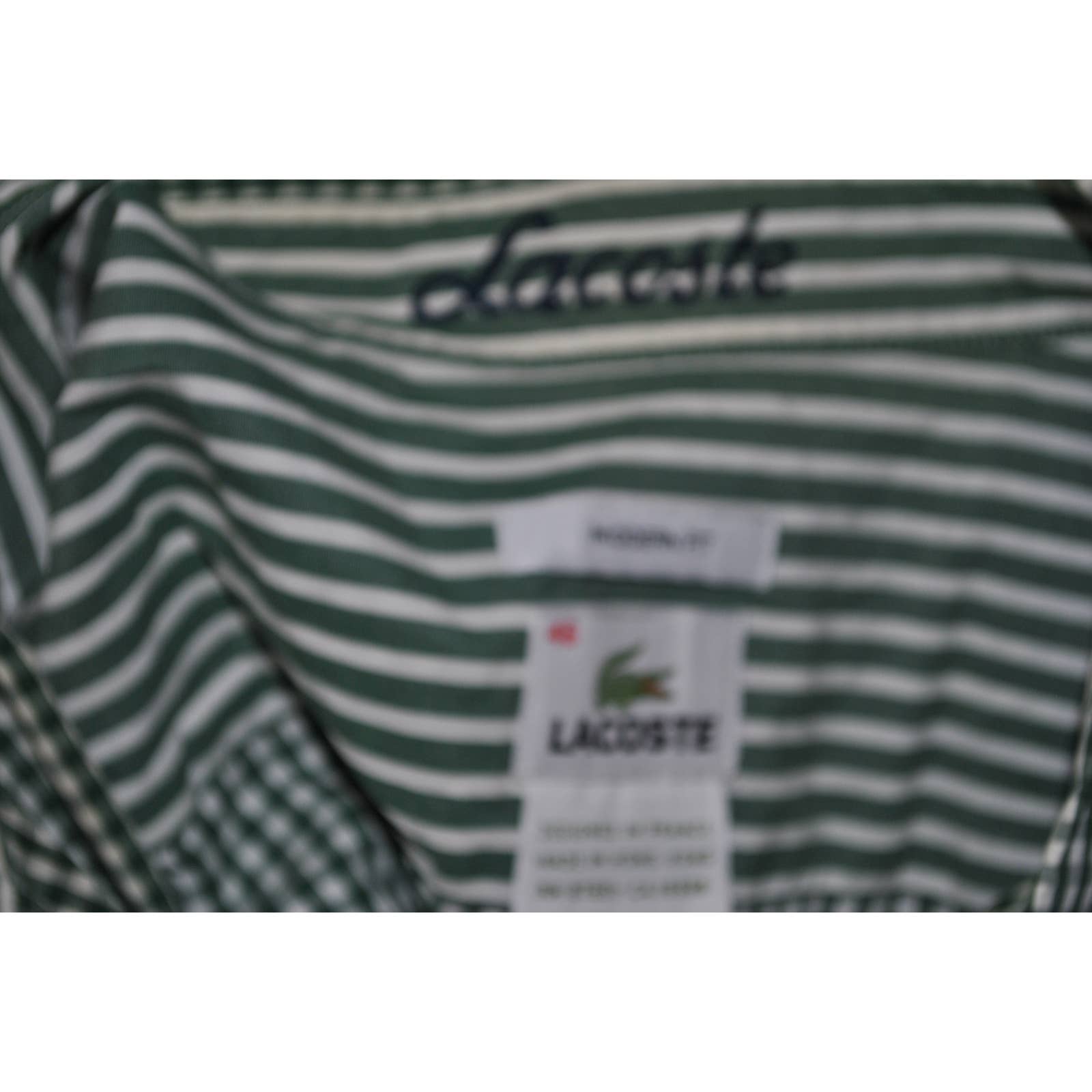 Lacoste Green White Gingham Button Up Shirt - 46