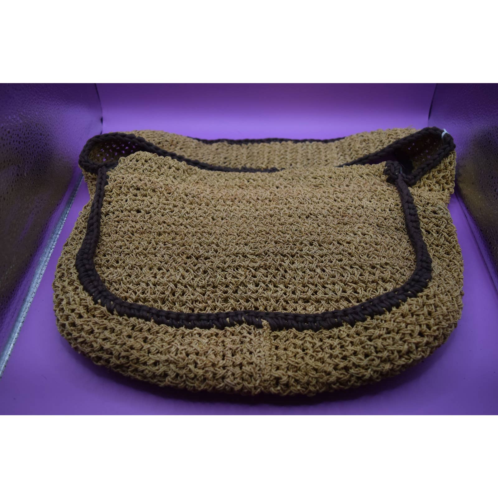 Vintage Jamin Puech Tan Brown Knit Handbag
