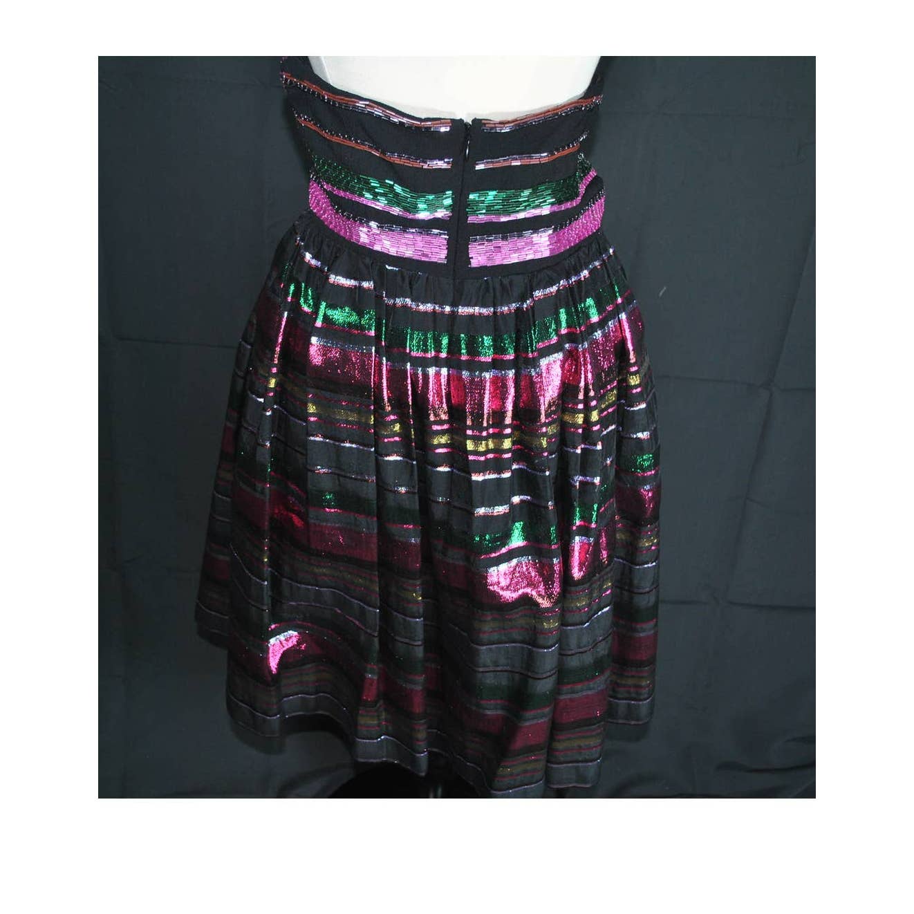 Trina Turk Strapless Beaded Multicolored Metallic Dress - S
