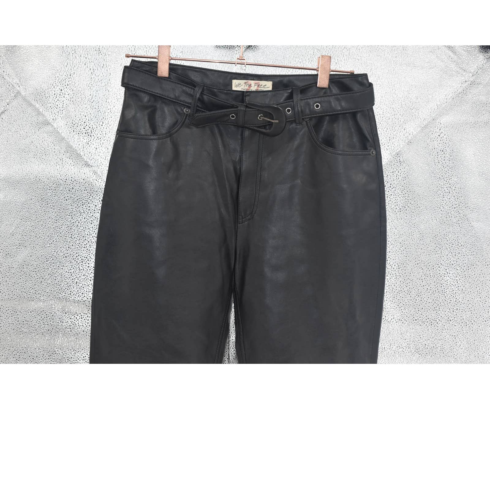 Free People We the Free Vegan Leather Belted Pants - 27