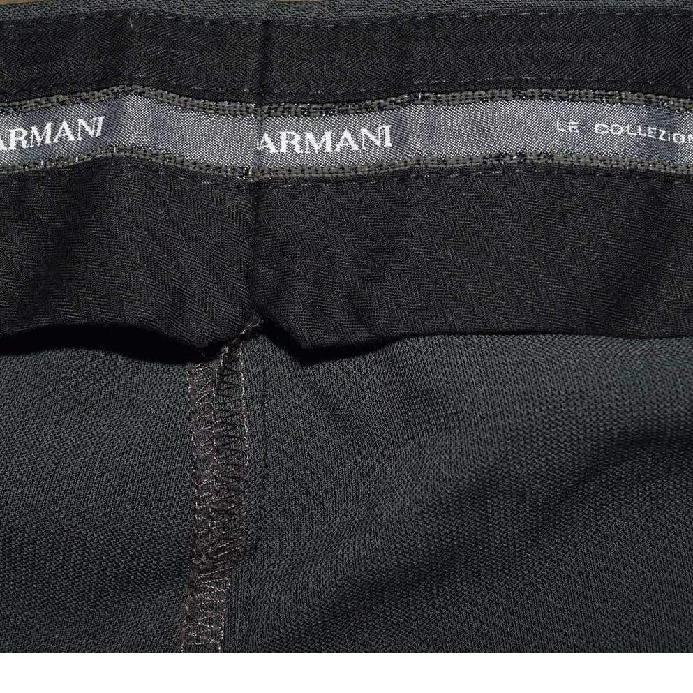 Vintage Armani Forest Green Pleated Wool Pants - 38