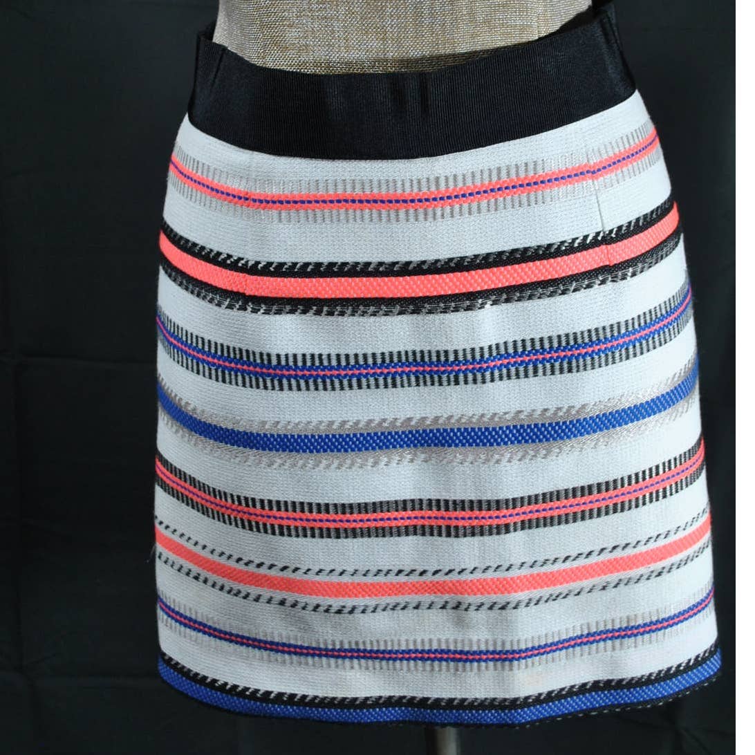 Milly Striped Woven Skirt- 4