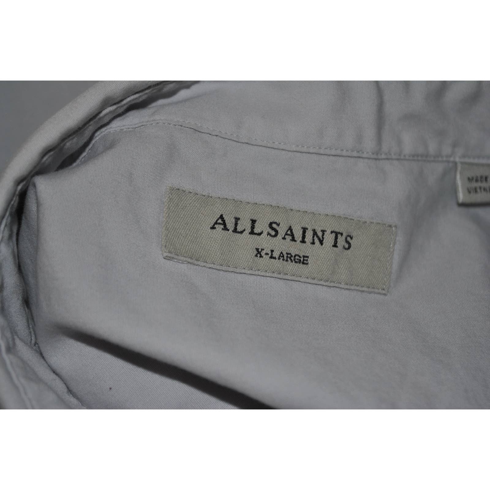 AllSaints Light Gray Short Sleeve Button Up Shirt - XL