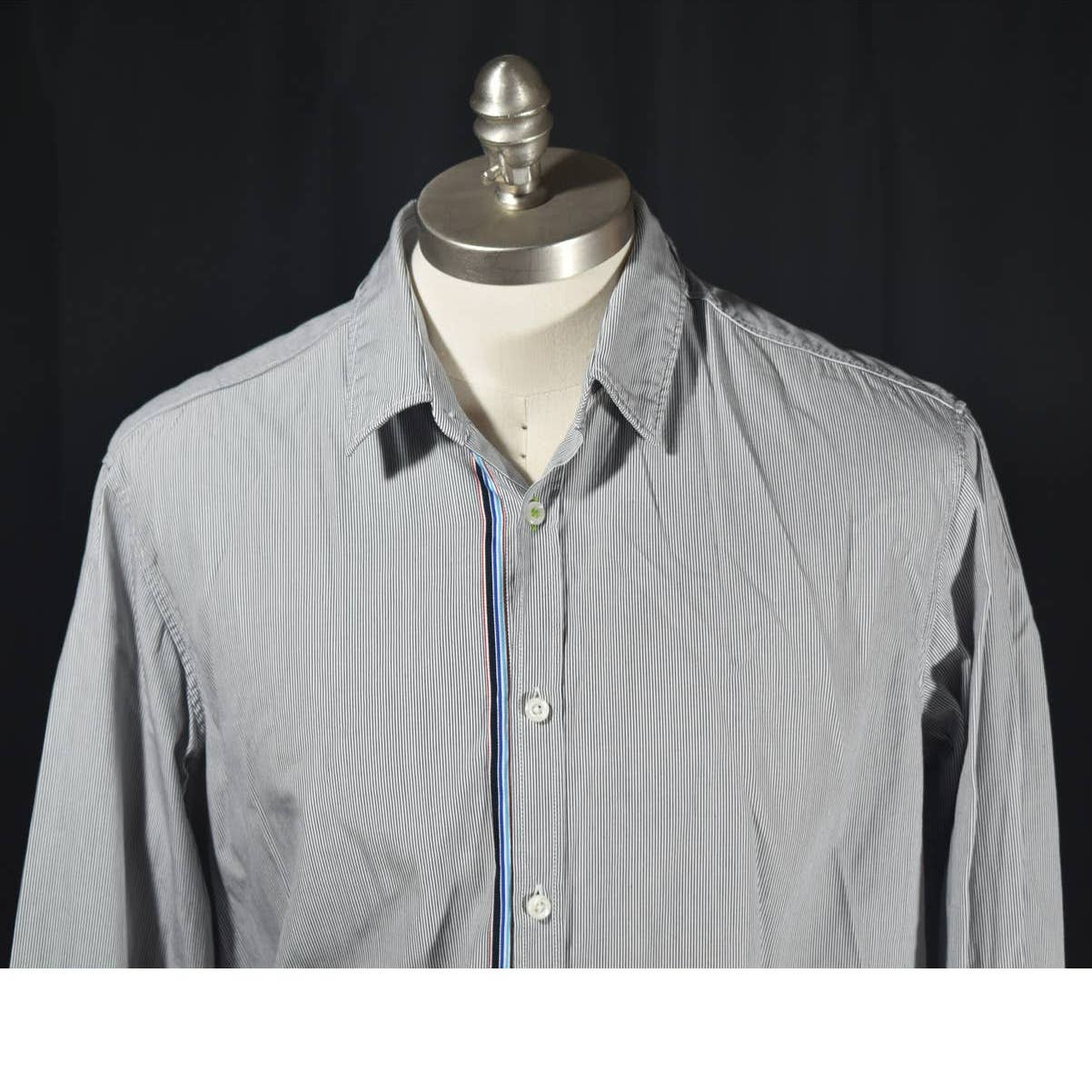 BOSS Hugo Boss Navy White Pinstripe Button Up Shirt - XL