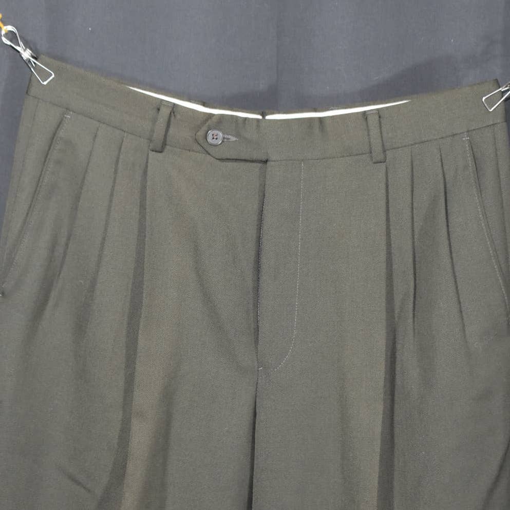 Vintage Monsieur by Givenchy Dark Green pleated Pants- 32R
